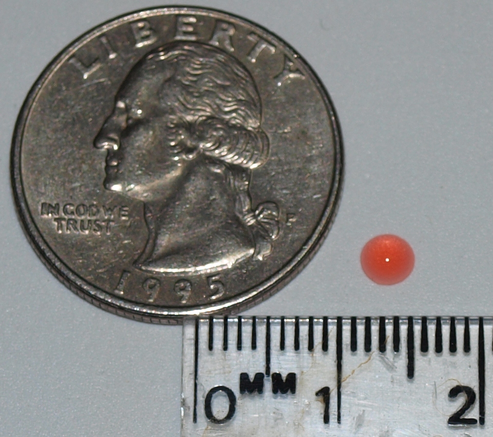 The red droplet is 10.7 microliters, the amount of spray you might be exposed to if you stood 130 feet directly downwind from a pesticide sprayer.